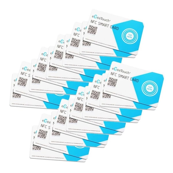 Egeetouch Smart NFC Cards, Pack of 20 - 5-NFC-2020SC
