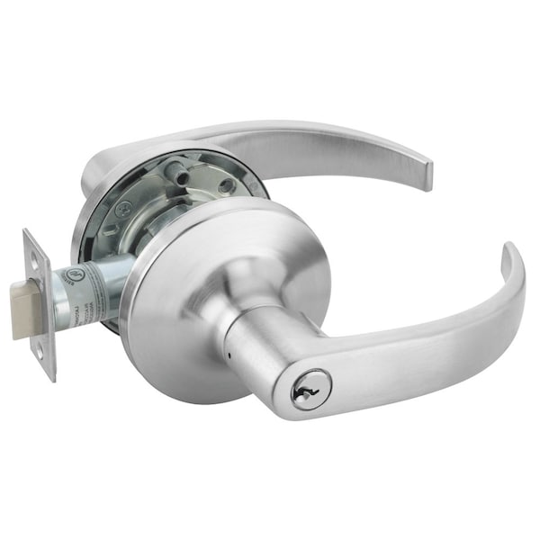 Yale Fail Secure, 24V, Electrified Cylindrical Lock, PB Lever Design, REX Switch, Satin Chrome - PB5491LN REX 626 24V