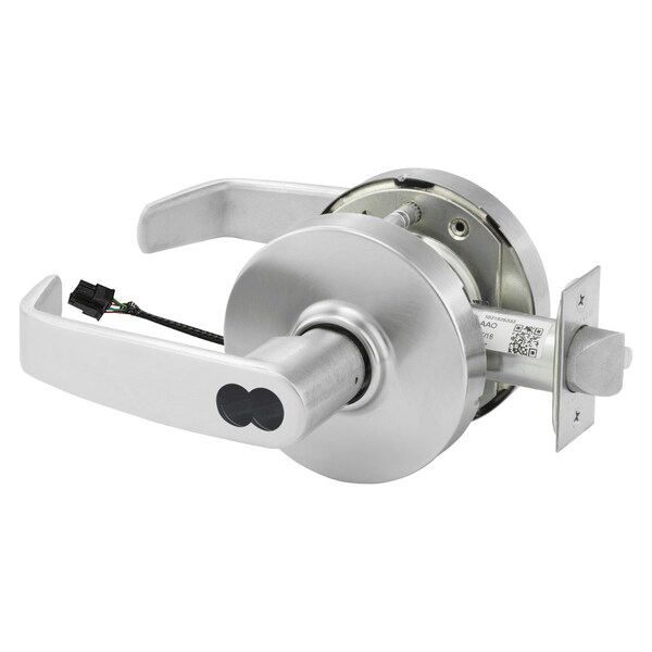 Sargent Electrified Cylindrical Lock, Fail Secure, 12V, LL Design, SFIC Prep, Less Core, RX Switch, Stn Chrm - RX2870-10G71-12V LL 26D