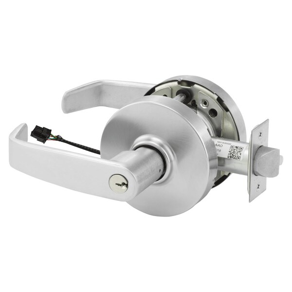 Sargent Electrified Cylindrical Lock, Fail Safe, 24V, LL Design, RX Switch, Satin Chrome - RX28-10G70-24V LL 26D