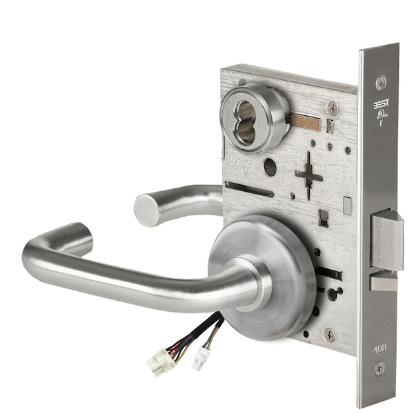 Best Fail Secure, 24V, Electrified Mortise Lock, 3 Lever, H Rose, Satin Chrome - 45HW7DEU3H626