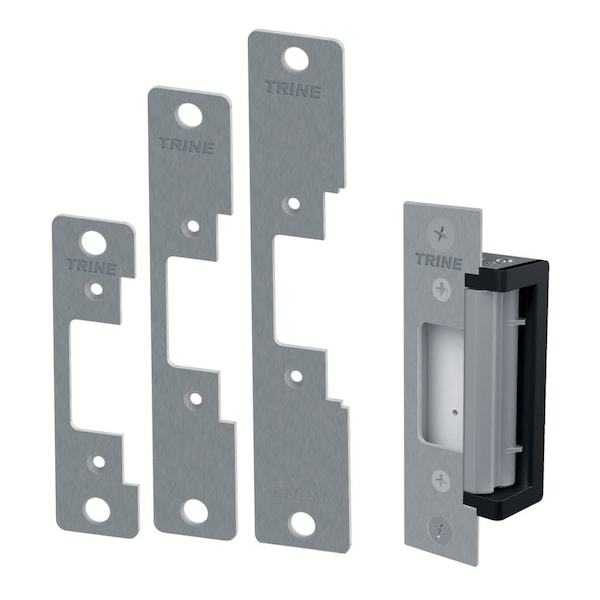 Trine Electric Strike for Cylindrical Locks and Deadlatches with 4 Faceplates of CC, CCRD, CC7, and CC8 - 430032D