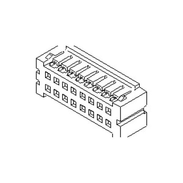 Molex Board Connector, 60 Contact(S), 2 Row(S), Female, Straight, Crimp Terminal, Receptacle - 510896005