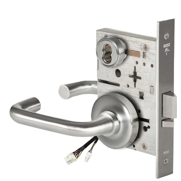 Best Fail Secure, 24V, Electrified Mortise Lock, 3 Lever, R Rose, Request to Exit, Satin Chrome - 45HW7DEU3R626RQE