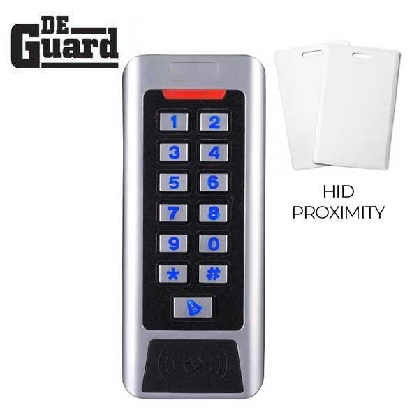 Deguard Stand Alone Access Controller (EM+HID) Two relays Zinc alloy case anti-vandal waterproof IP68. - DAC-KP002