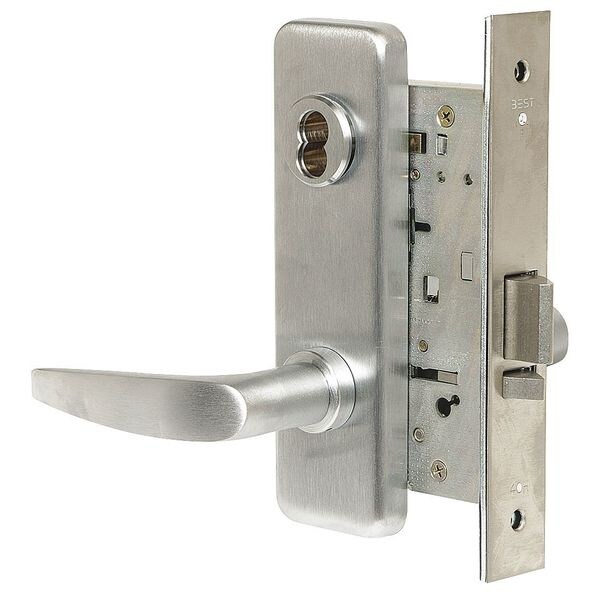 Best Mortise Lockset, Lever, 40H Ser., 40H Escutcheon, Store, Elec. - 45HW7DEL16J626