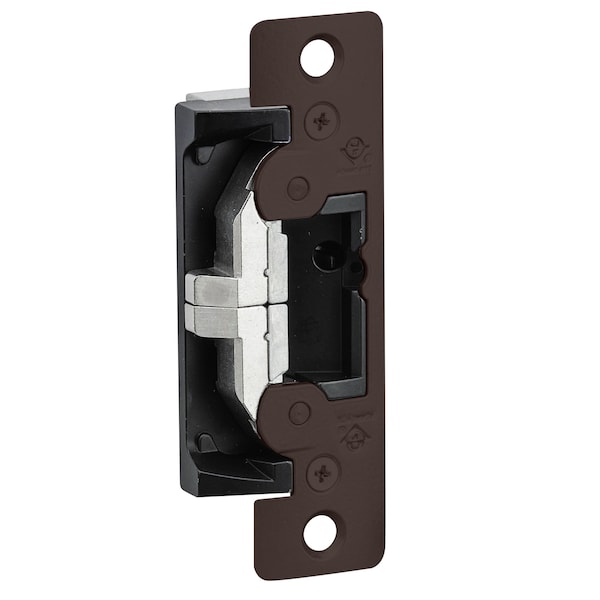 Adams Rite Elec Stk, 12/24 VDC, 4-7/8" Radiused Leaf FP, Powder Coated US19 - 7401-119