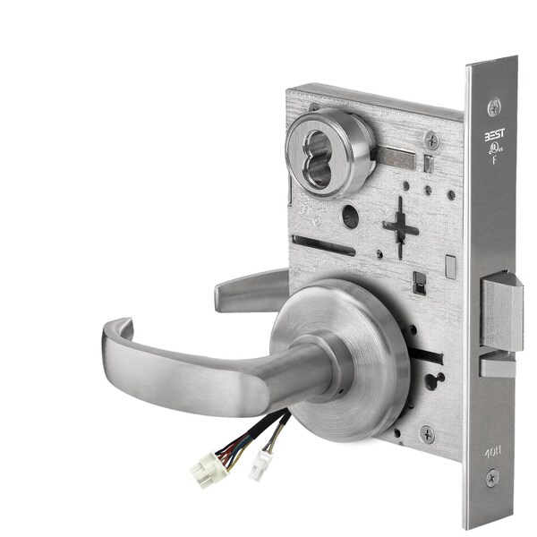 Best Fail Secure, 12V, Electrified Mortise Lock, 14 Lever, H Rose, Request to Exit, Satin Chrome - 45HW7DEU14H626RQE12V