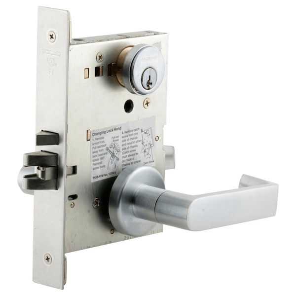 Schlage Electrified Mortise Lock, Fail Safe, Standard Cylinder, 12/24VDC, Satin Chrome - L9092ELP 06A 626