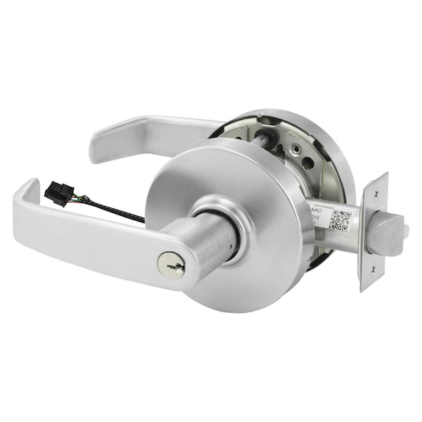 Sargent Electrified Cylindrical Lock, Fail Safe, 12V, LL Design, RX Switch, Satin Chrome - RX28-10G70-12V LL 26D