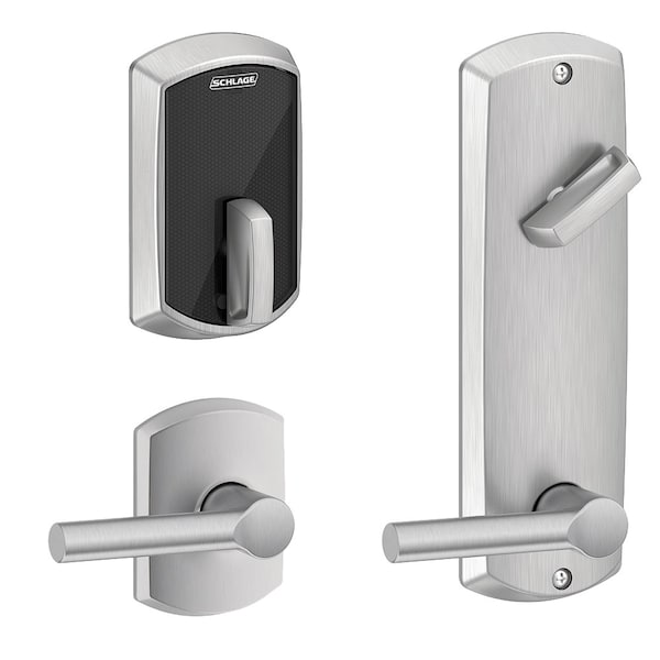 Schlage Electronics Grade 2 Electric Deadbolt Lock, Includes Touchless, Bluetooth Smart Reader, Keyless, No Cylinder Ove - FE410F GRW 55 BRW 626
