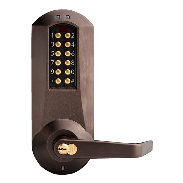 Dormakaba E-Plex 5000 Mortise Lock, Winston Lever, 100 Access Codes, 3,000 Audit Events, Schlage FSIC Prep, Le - E5066SWL-744-41