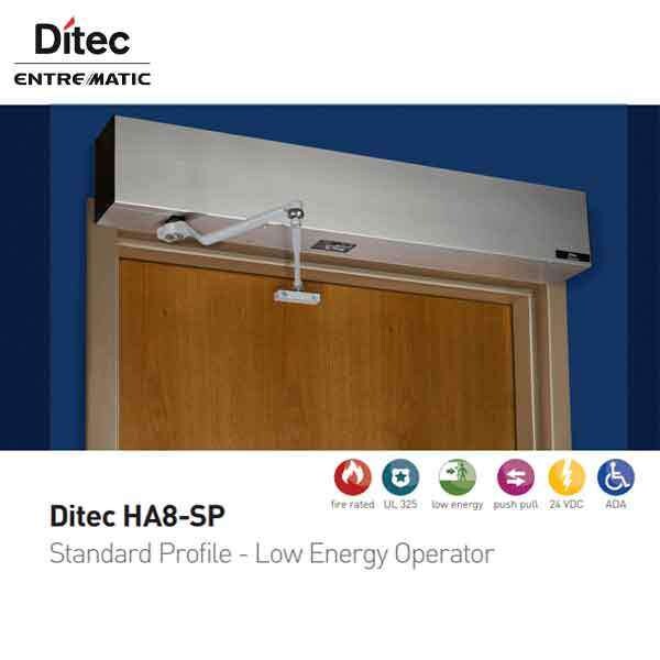 Entrematic Standard Profile - Low Energy Operator door operator in Clear with push arm and 39" head - ENT-W9-101-39