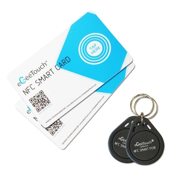Egeetouch Smart NFC Cards and Fobs, 2 Fobs, 2 Cards - 5-NFC-2002CF
