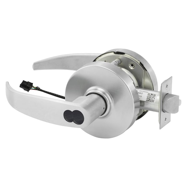 Sargent Electrified Cylindrical Lock, Fail Secure, 24V, LP Design, LFIC Prep, Less Core, RX Switch, Stn Chrm - RX2860-10G71-24V LP 26D