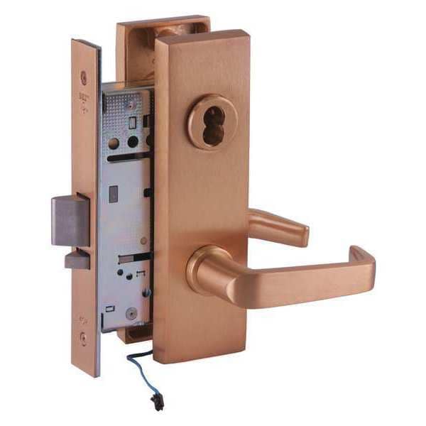 Best Mortise Lockset, Lever, 40H Ser., 40H Escutcheon, Store, Elec. - 45HW7DEU15M612