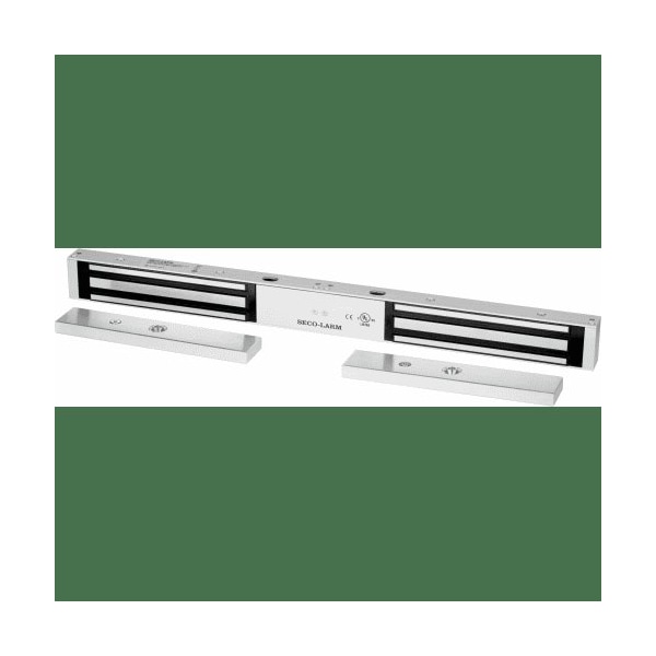 Seco-Larm Double-door Electromagnetic Lock with 600-lb (272kg) holding force per door. 12 or 24 VDC - SLM-E-941DA-600Q