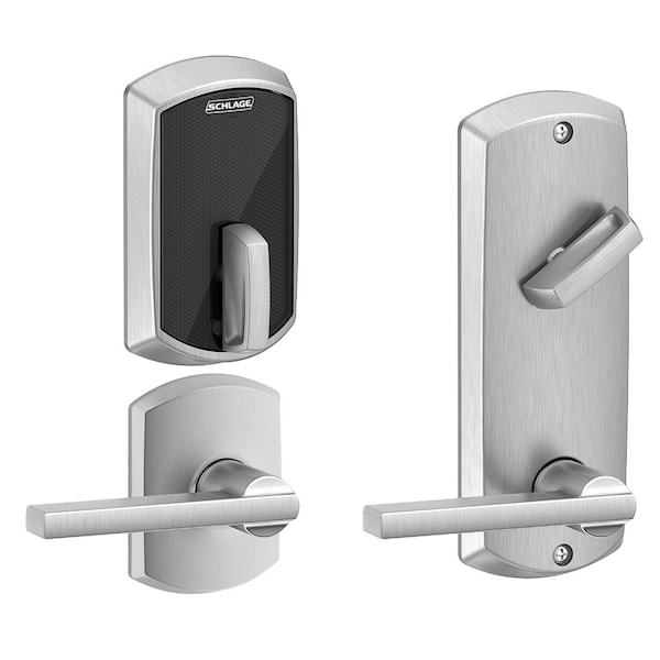 Schlage Electronics Grade 2 Electric Deadbolt Lock, Includes Touchless, Bluetooth Smart Reader, Keyless, No Cylinder Ove - FE410F GRW 40 LAT 626