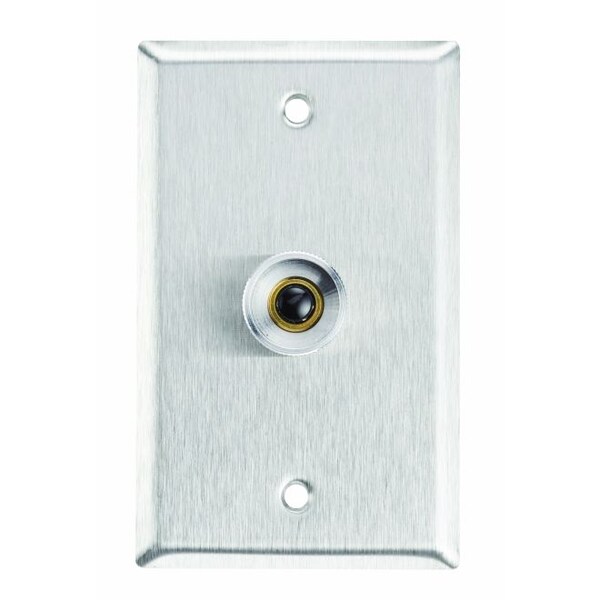 Alarm Controls RP26A Single Gang Normally Closed Black Push Button Satin Stainless Steel - RP26A