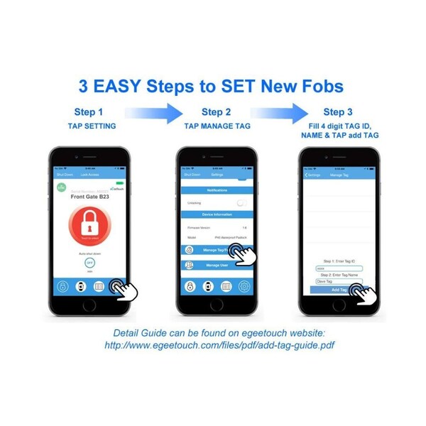 Egeetouch Smart NFC Fobs, Pack of 20 - 5-ACS-200020