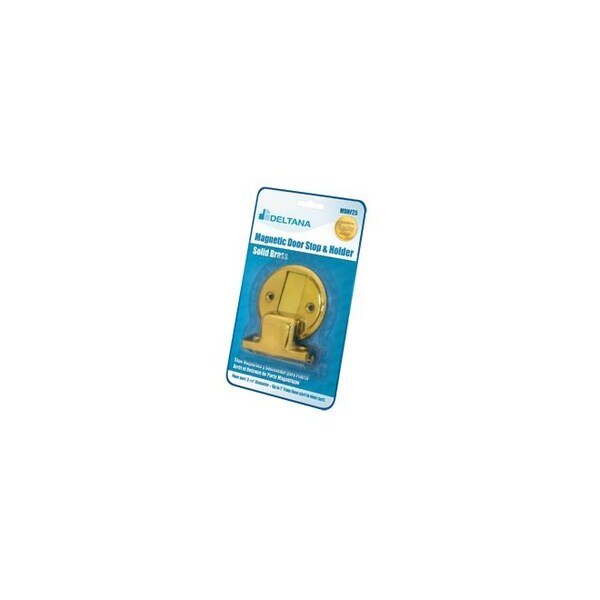 Deltana Magnetic Door Holder Flush 2-1/2 Diameter Blister Pack; Bright Brass Finish - MDHF25BP3