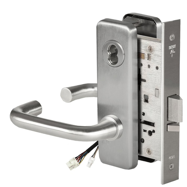 Best Fail Secure, 24V, Electrified Mortise Lock, 3 Lever, J Escutcheon, Satin Chrome - 45HW7DEU3J626
