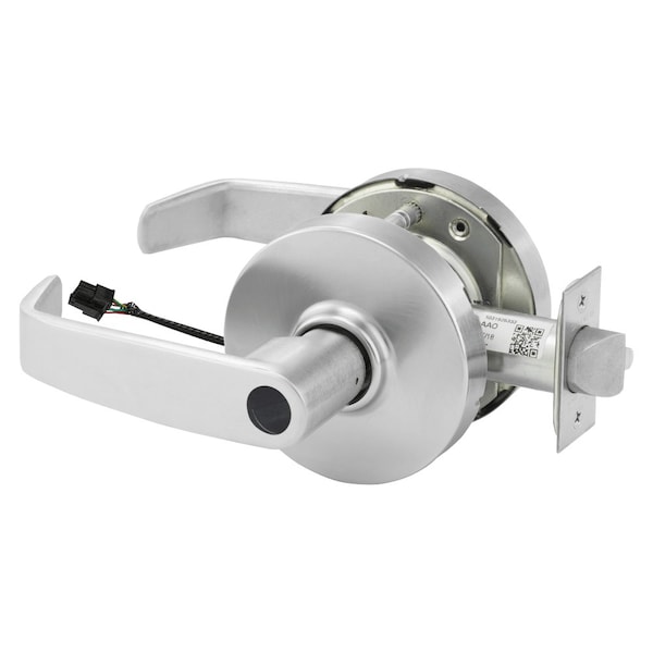 Sargent Electrified Cylindrical Lock, Fail Secure, 12V, LL Design, Less Cylinder, RX Switch, Satin Chrome - RX28LC-10G71-12V LL 26D