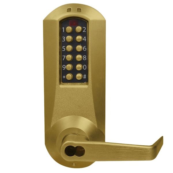 Dormakaba E-Plex 5000 Cylindrical Lock, Winston Lever, 100 Access Codes, 3,000 Audit Events, 6/7-Pin SFIC Prep - E5031BWL-606-41