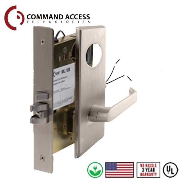 Command Access EU Storeroom Function Mortise with Trim, 24Volt, 17 Lever, Escutcheon, Kit For Schlage L9000 Series,  - CAT-ML180EU24V-ESC17-626
