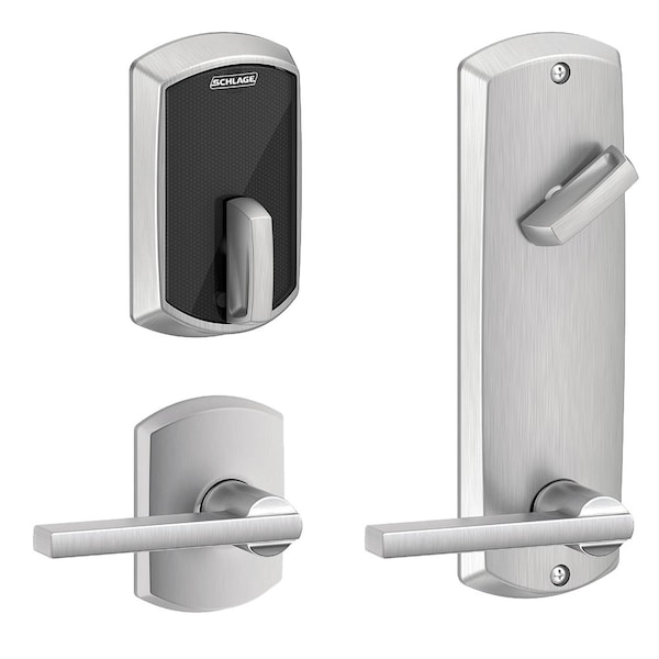 Schlage Electronics Grade 2 Electric Deadbolt Lock, Includes Touchless, Bluetooth Smart Reader, Keyless, No Cylinder Ove - FE410F GRW 55 LAT 626