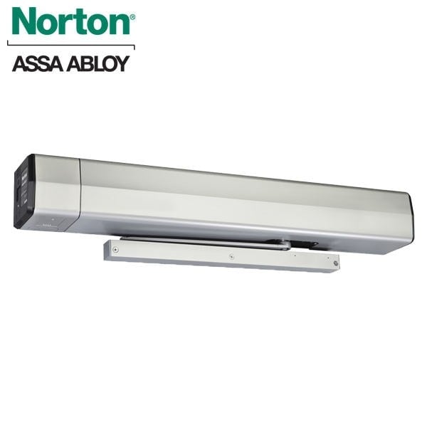 Norton Door Controls Low Energy Door Operator, Surface Mount, Pull Side, Slide Track, Slide Track Arm, Aluminum Finish - NOR-6011-689