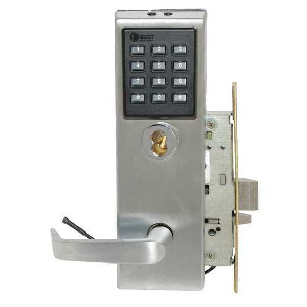 Best Mortise Lockset, Lever, 40HZ Ser., 40HZ Escutcheon, Store, Elec. - 45HZ7DV15KP626