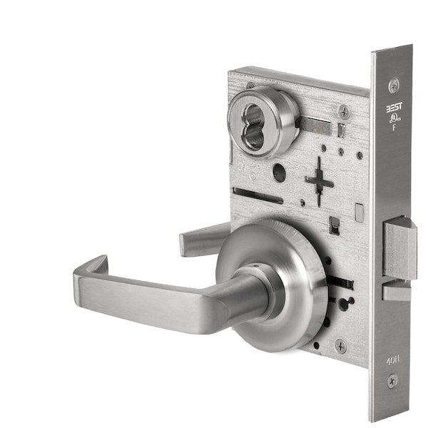 Best Fail Secure, 24V, Electrified Mortise Lock, 15 Lever, R Rose, Request to Exit, Satin Chrome - 45HW7DEU15R626RQE