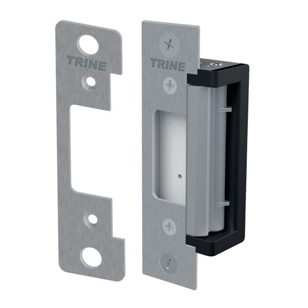 Trine Electric Strike for Cylindrical Locks and Deadlatches with 4 Faceplates of CC and CCRD Satin - 4300CC32D