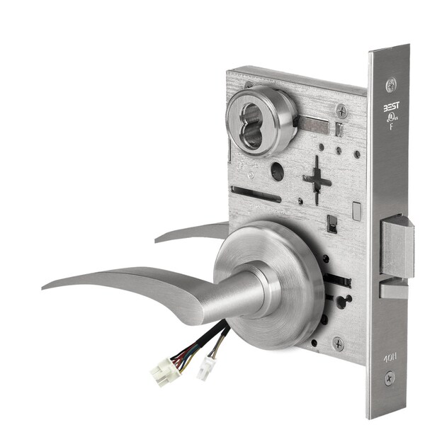 Best Fail Secure, 24V, Electrified Mortise Lock, 17 Lever, H Rose, Right Hand, Satin Chrome - 45HW7DEU17RH626
