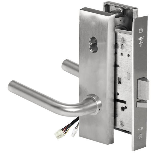 Best Fail Secure, 24V, Electrified Mortise Lock, 12 Lever, N Escutcheon, Satin Chrome - 45HW7DEU12N626