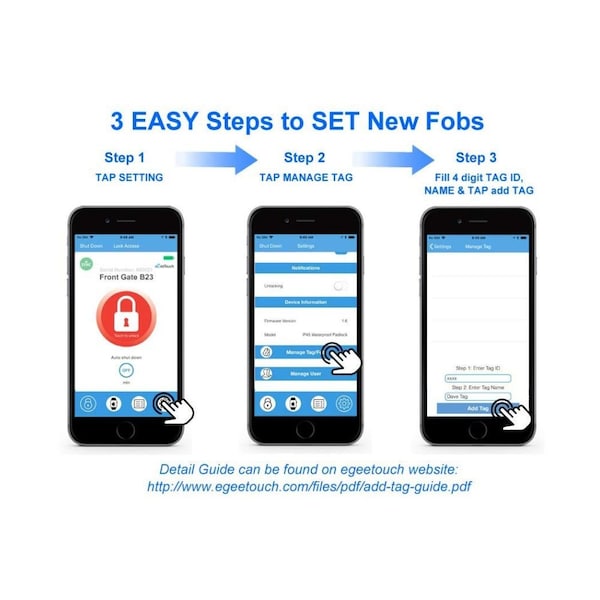 Egeetouch Smart NFC Stickers, Pack of 3 - 5-ACS-200012
