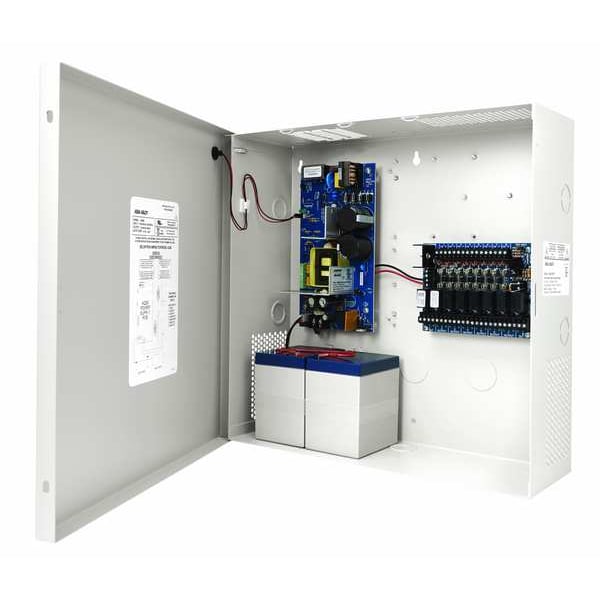 Securitron Power Supply, Steel, 14" L, 14" W, 4.75" H - AQD6-8F8R2