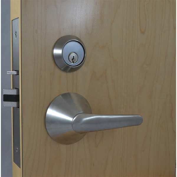 Securitech Door Lever Lockset, Mortise, Elect/Mech - LSMF-246-630-RHR