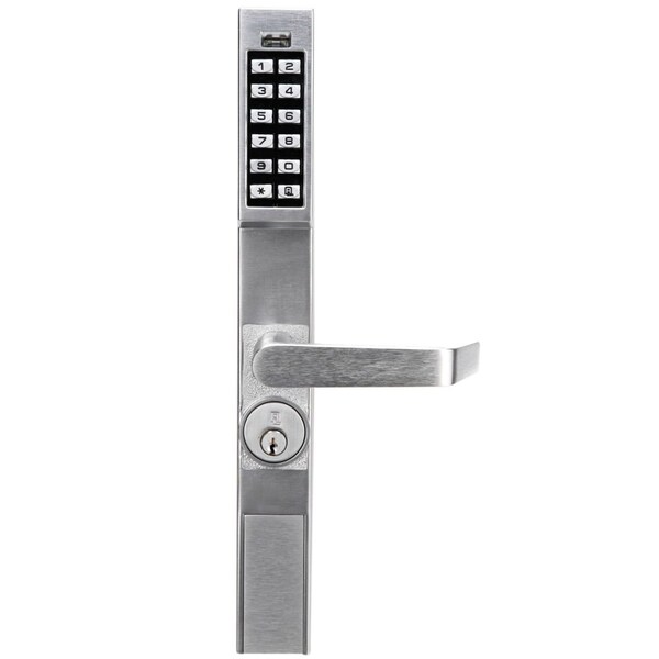Alarm Lock Trilogy Narrow Stile Digital Lever Lock Satin Chrome Finish - DL120026D1