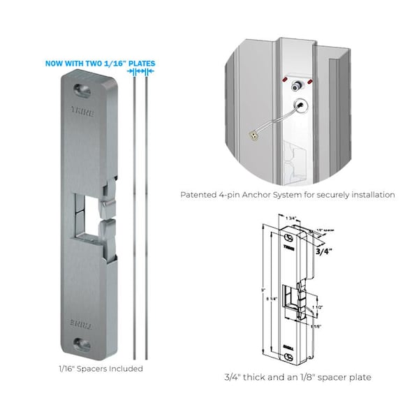 Trine Trine 4800F 3/4" Fire Rated ANSI Grade 1 Electric Strike - TRN-4800F-32D