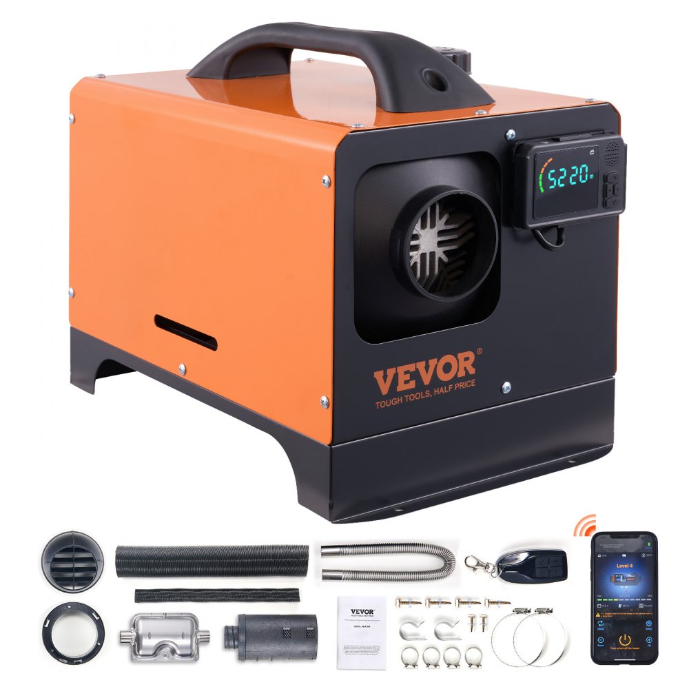 VEVOR Diesel Air Heater All-in-one 12V 8KW Bluetooth App LCD for Car RV Indoors - ZCJRQWS12V8KW52EEV9