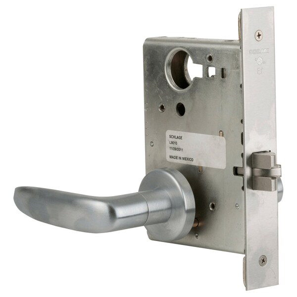 Schlage Grade 1 Fail Secure Electric Mortise Lock, Less Cylinder, 07 Lever, A Rose, Request to Exit, Satin C - L9092EUL 07A 626 RX