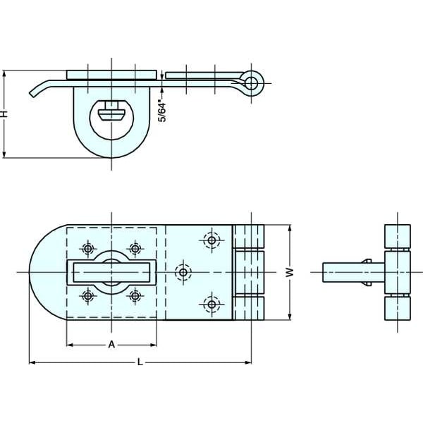 Lamp Hasp, Rotating Eye, 316 Stainless Steel - HP-660S