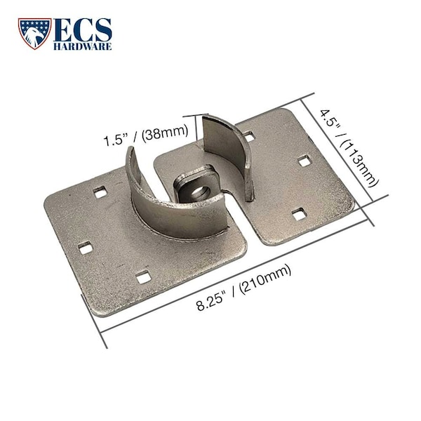 Ecs Hardware Round Hockey Puck Lock Hasp, 8 1/4 in, Nickel Plated - ECSH-HASP-PUCK