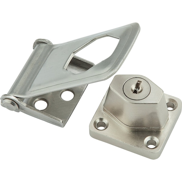 National Hardware National Hardware Brushed Stainless Steel 3-1/2 in. L Keyed Hasp Lock 1 pk - N102-804