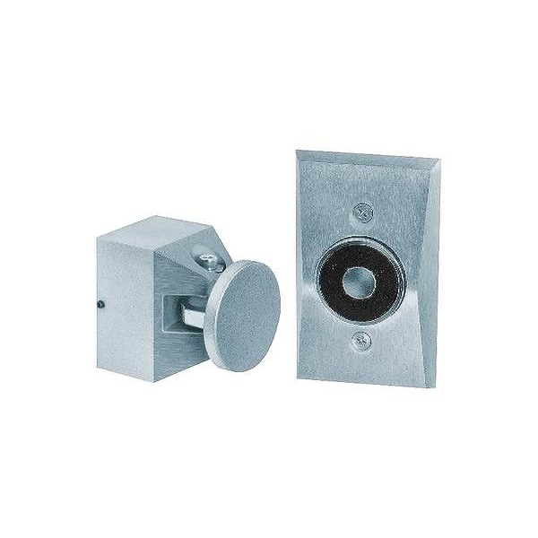 Edwards Signaling Electromagnetic Door Holder, Flush Wall Mounted, Aluminum - 1504-AQN5