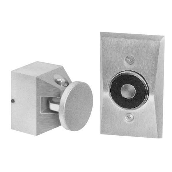 Edwards Signaling Electromagnetic Door Holder, Flush Wall Mounted, Aluminum - 1504-AQN5