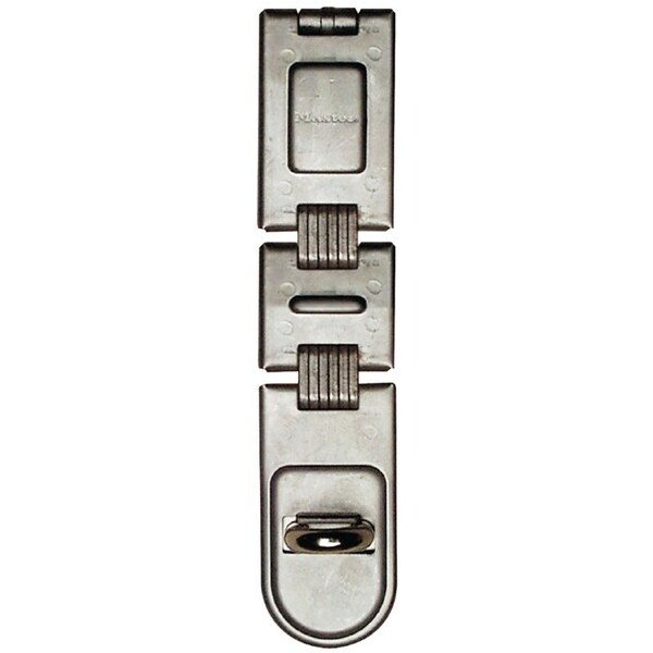 Master Lock 722DPF Latching Hasp, 7-3/4 in L, 11/16 in W, Steel, Zinc, 7/16 in Dia Shackle - 722D