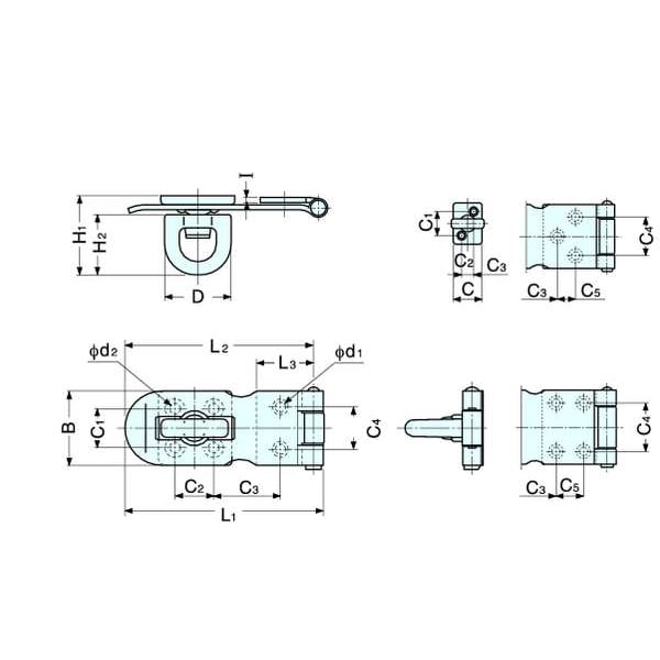 Lamp Hasp, Rotating Eye, 304 Stainless Steel - HP-75